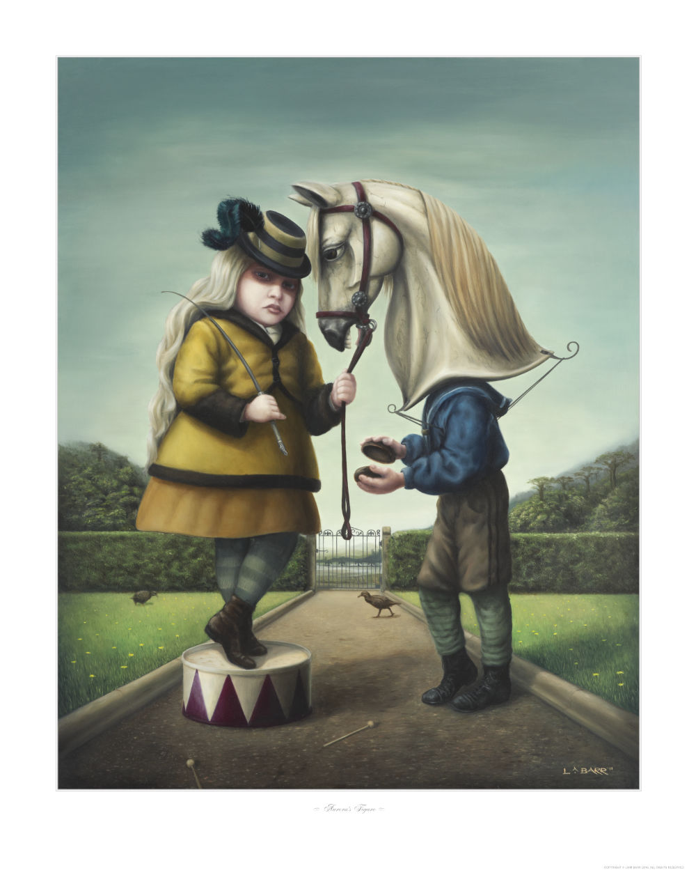 Girl plays horse games with her brother